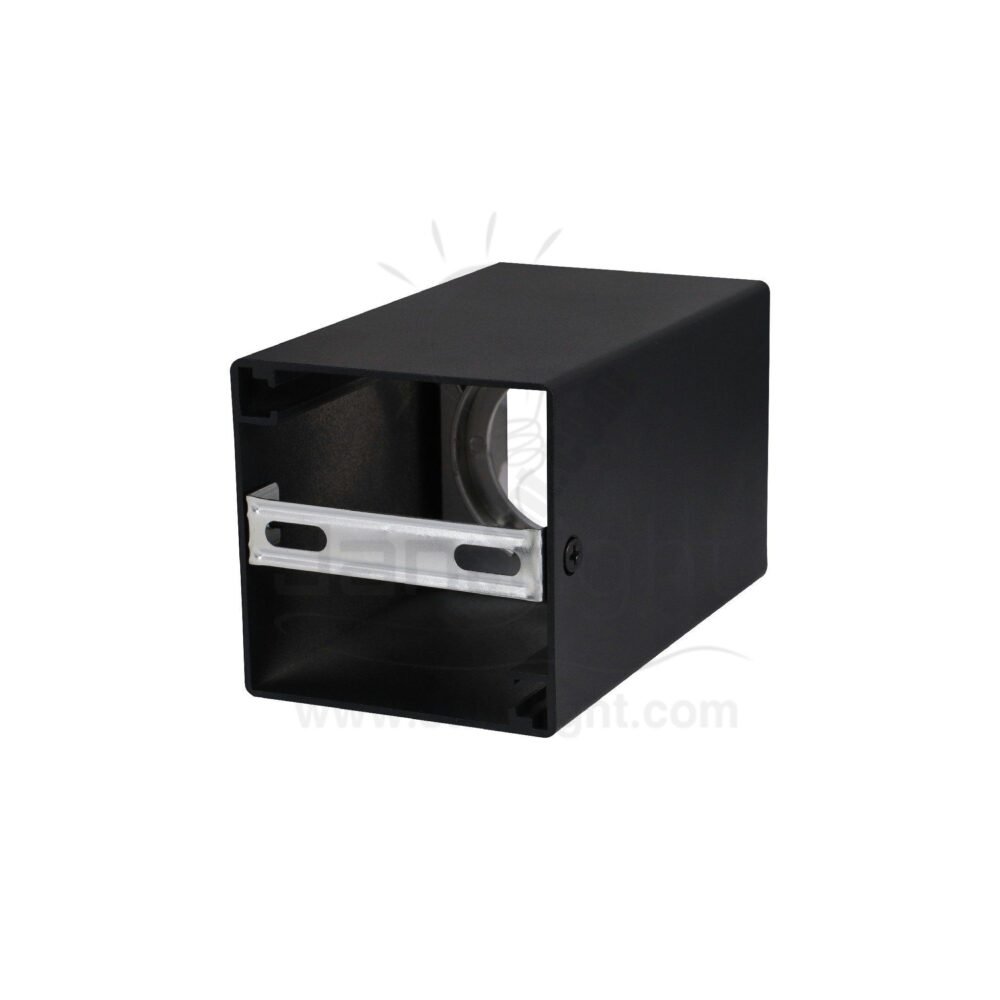 فريم سبوت سلندر فارغ مربع اسود قلب فضي لامع  cylinder downlight frame Square black-Shiny silver