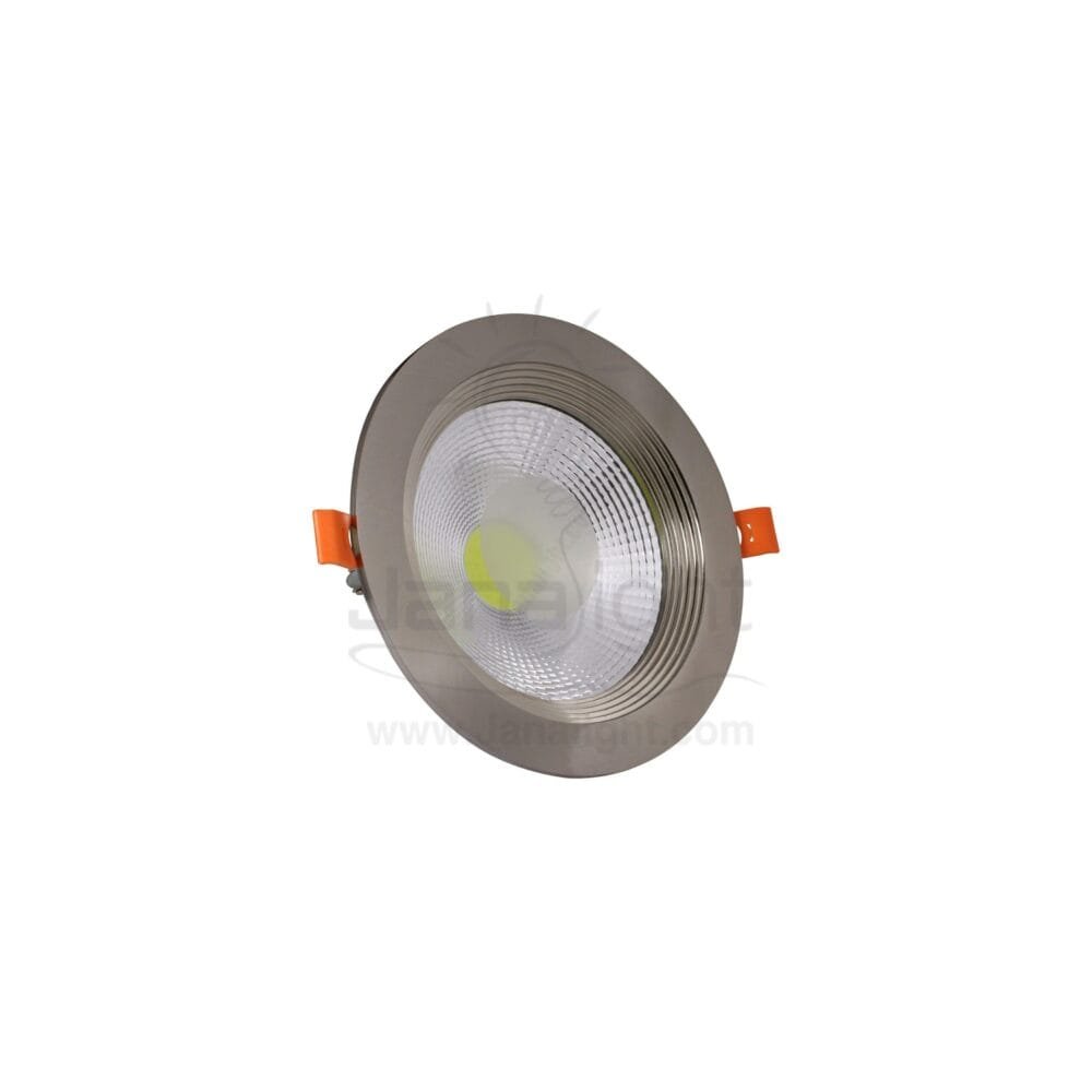 كشاف 20 وات كومبكت ابيض معدن حلق فضي جنى لايت metal silver white compact 30 watt downlight