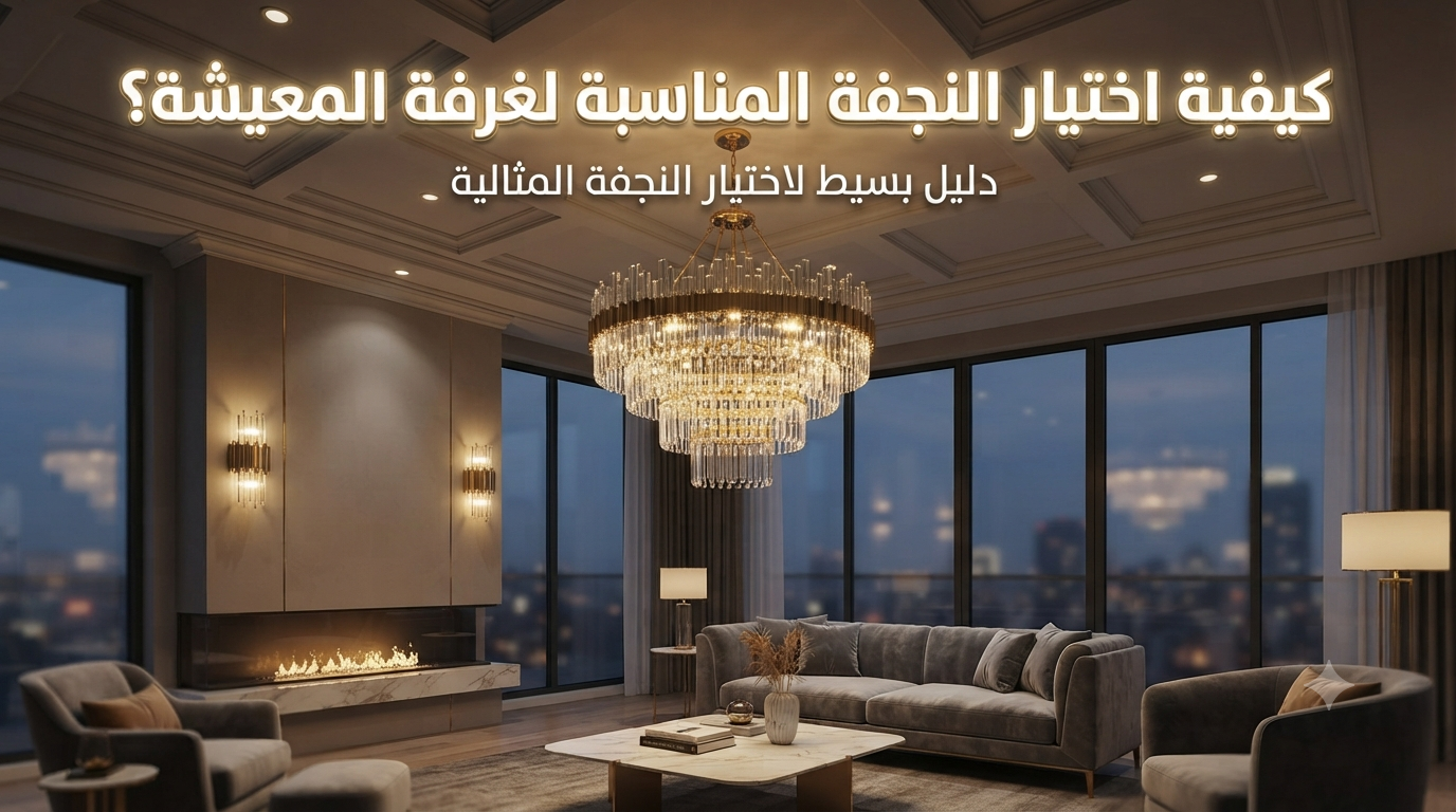 كيفية اختيار النجفة المناسبة لغرفة المعيشة؟ دليل بسيط لاختيار النجفة المثالية