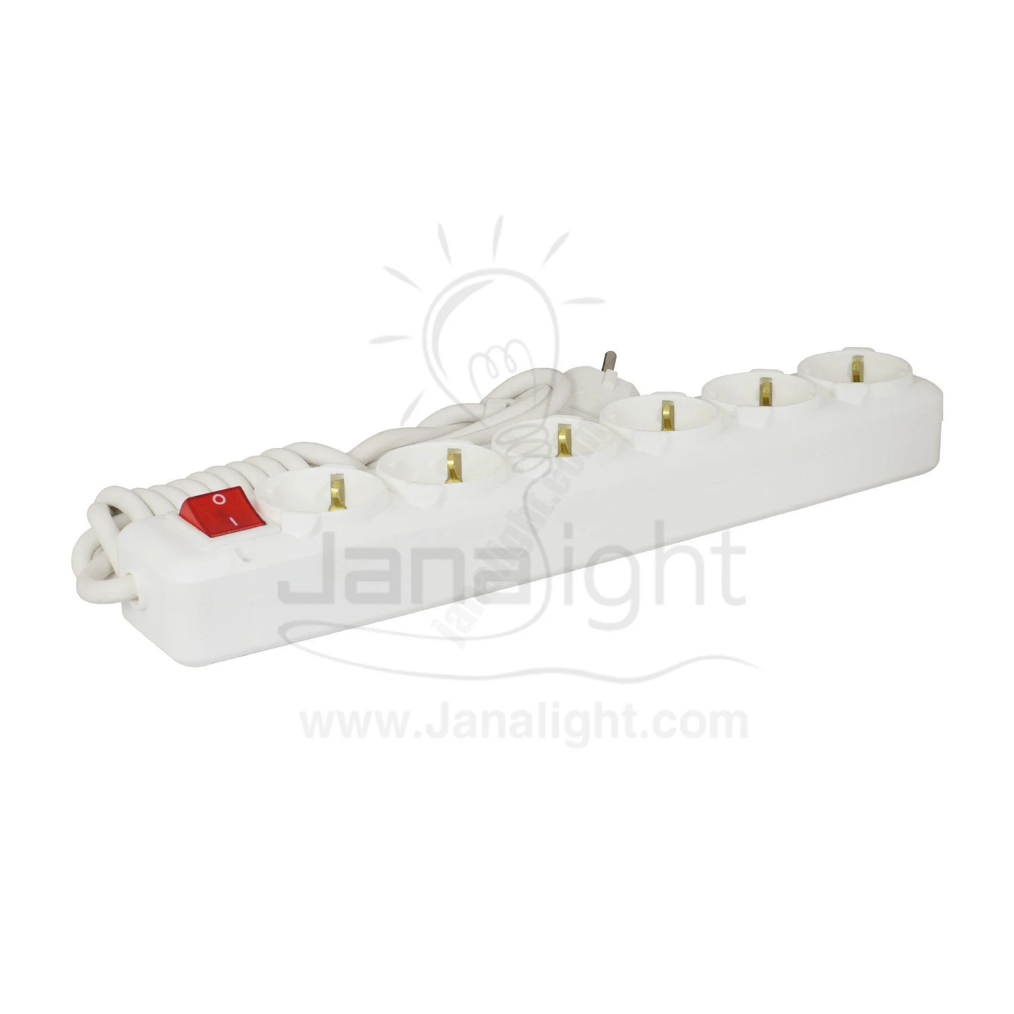 مشترك تركي 6 عين 16 امبير بسلك 2 متر بمفتاحTurkish Multi Socket Plug 6 Socket Outlet 16 A With 2 Meter Cabled With A Key