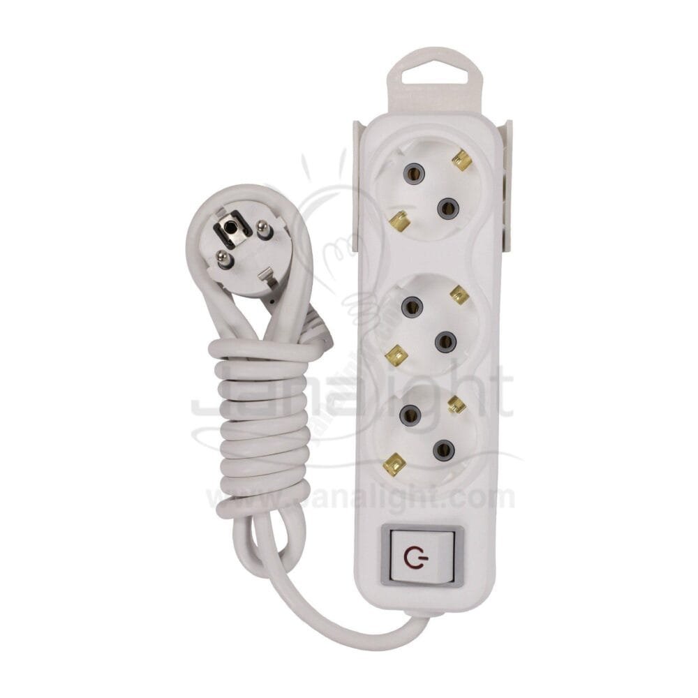 مشترك تركي 3 عين 16 امبير بسلك 2 متر بالمفتاحTurkish multi socket plug 3 socket outlet 16 A with 2 meter cabled with key