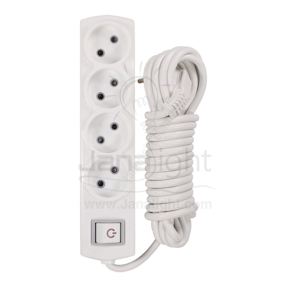 مشترك 4 عين بسلك 5 متر بمفتاح تركي multi socket plug 4-socket outlet with 5-meter cabled with a Turkish key