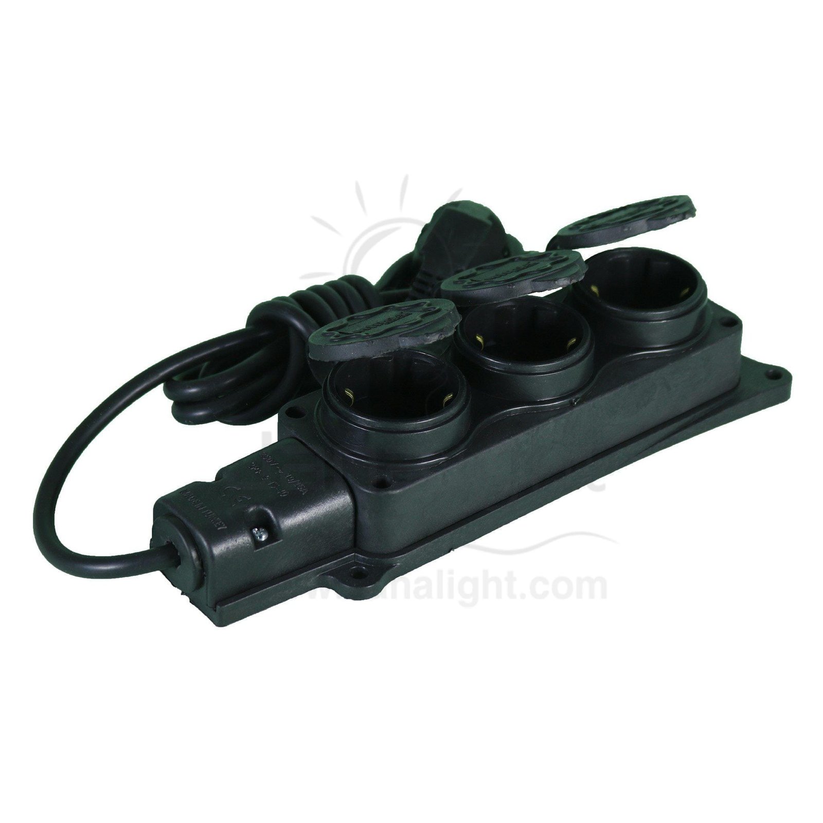 مشترك 3 عين 16 امبير بسلك 2 متر وغطاء كاوتشmulti socket plug 3-socket outlet 16-A with 2-meter cabled and rubber cover