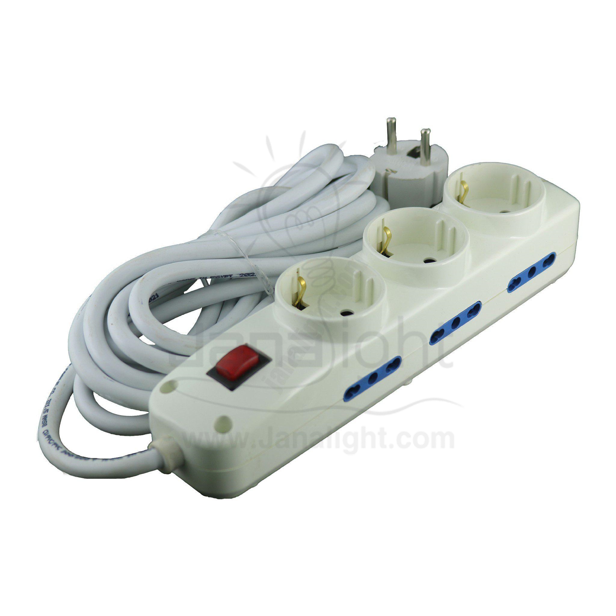 مشترك 9 عين بسلك اليوس multi socket plug 9 sockety outlet cabled Elios