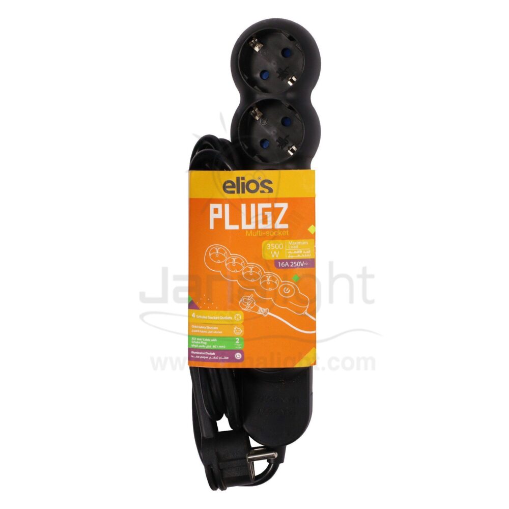 مشترك بالسلك اليوس 4 مخرج PLUGZ Elios multi socket plug cabled 4 socket outlet PLUGZ