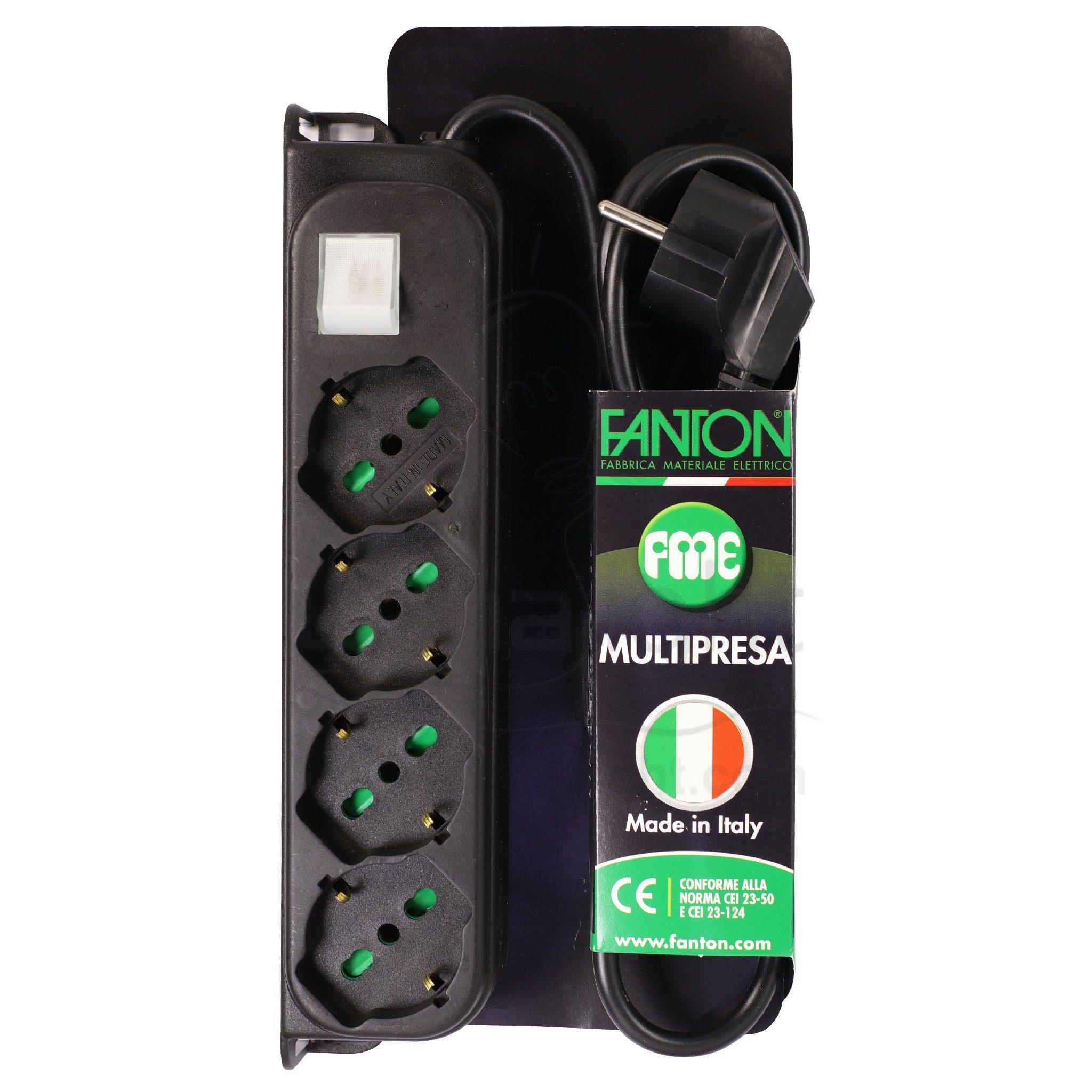 مشترك 4 عين ايطالي بسلك 1.5 FANTON multi socket plug 4-socket outlet Italian with 1.5 cabled FANTON