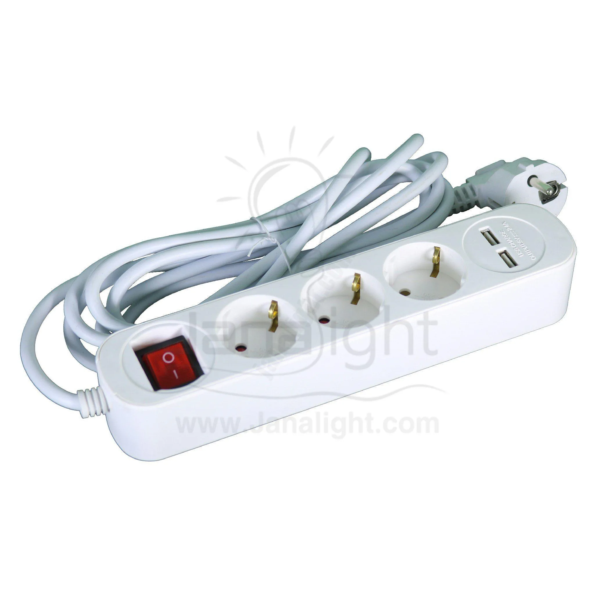 مشترك 3عين 16 امبير و2 Usb اي تاك يونفيرسال سلك 3Multi Socket Plug 3 Socket Outlet 16 A + 2 Usb I-Tac / Universal / Cabled 3